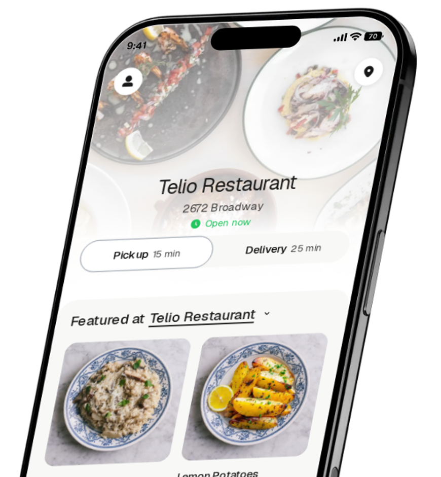 Telio Restaurant app preview